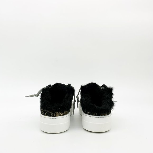P448 Clara Metallic Faux Fur Platform Sneakers - Picture 6 of 9
